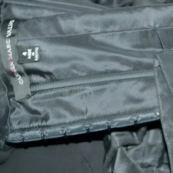 CMV Tiered Black Nude Lace Chiffon Sequin Tiered Cocktail Evening Gown Dress S 4 - Picture 7 of 7